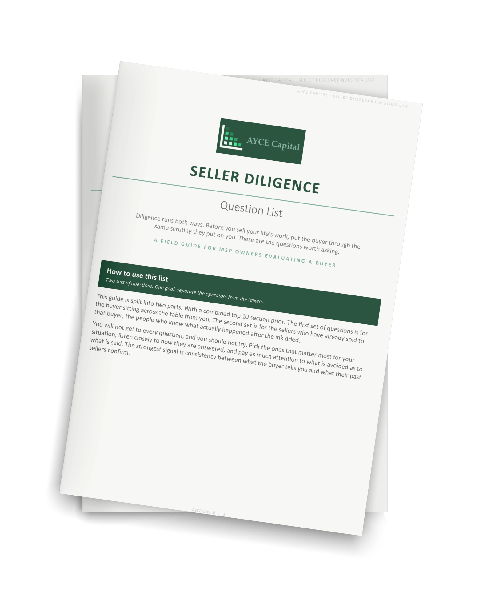 Seller Diligence